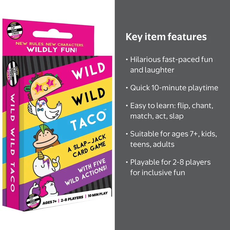 Dolphin Hat Games, Card Game, Wild Wild Taco, Family Party Fun