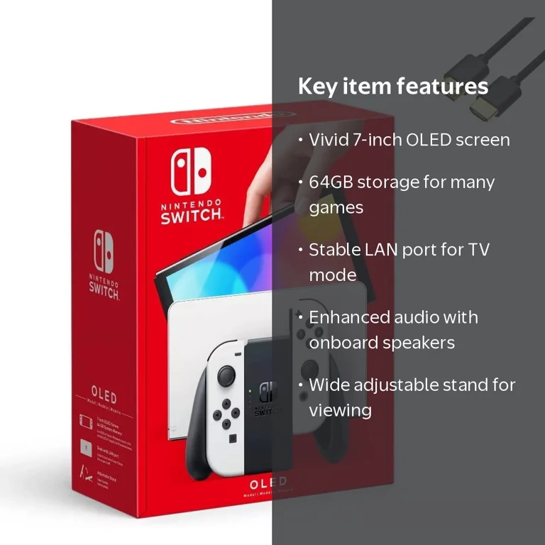 Nintendo Switch - Newest OLED Model Console, 64GB Storage, with