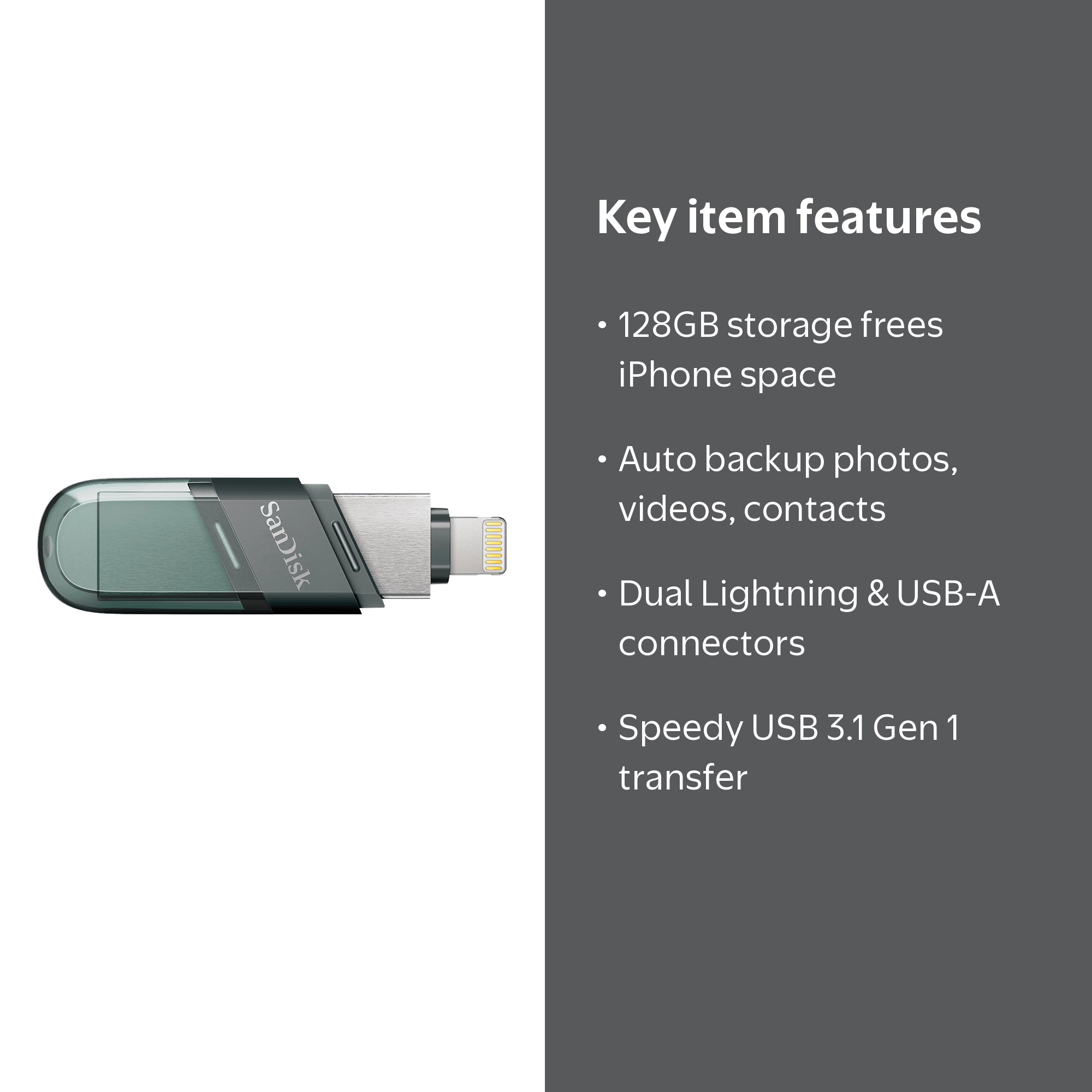 SanDisk - SanDisk/ixpand 128GB お値下げしました！ Free Shipping! SanDisk 128GB iXpand Flash Drive Flip Dual