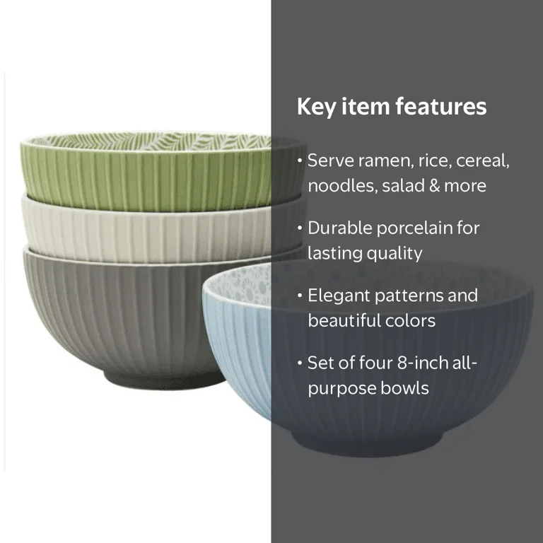Denmark 4-piece All-Purpose Porcelain Bowl Set - Walmart.com
