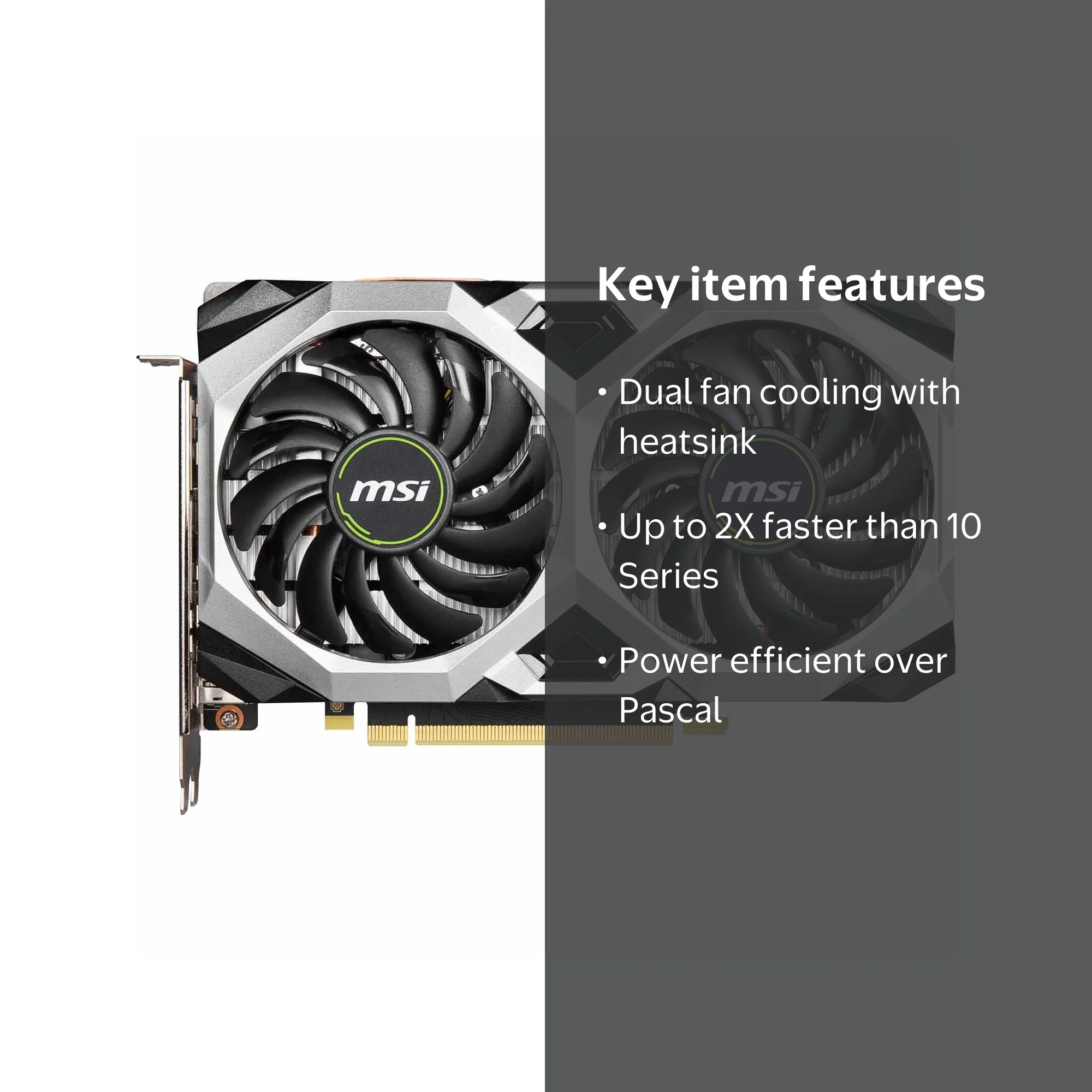 MSI GeForce GTX 1650 Super Ventus XS OC 4GB Graphics Card, Silver