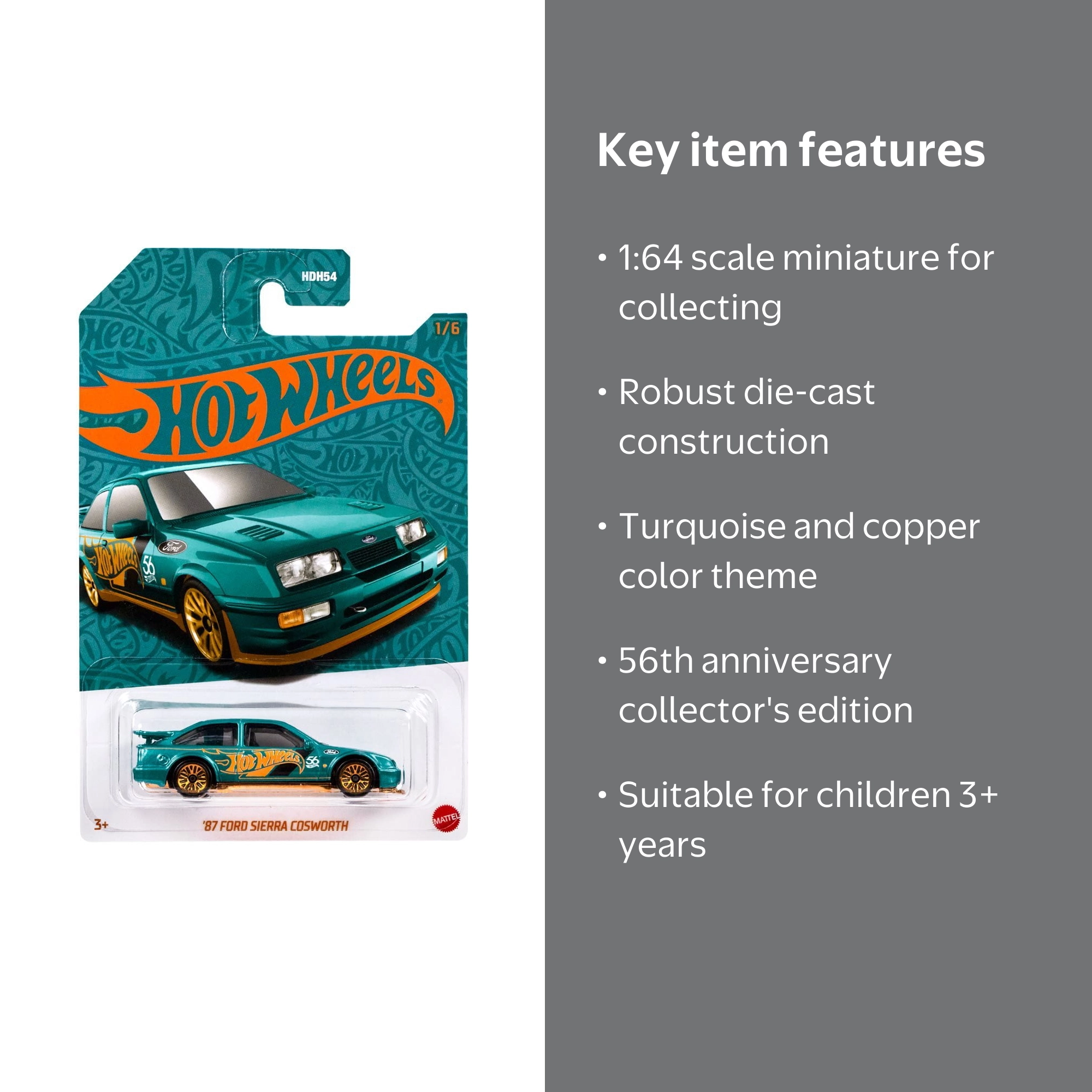 Hot Wheels '87 Ford Sierra Cosworth 1:64 Scale Die-Cast Toy