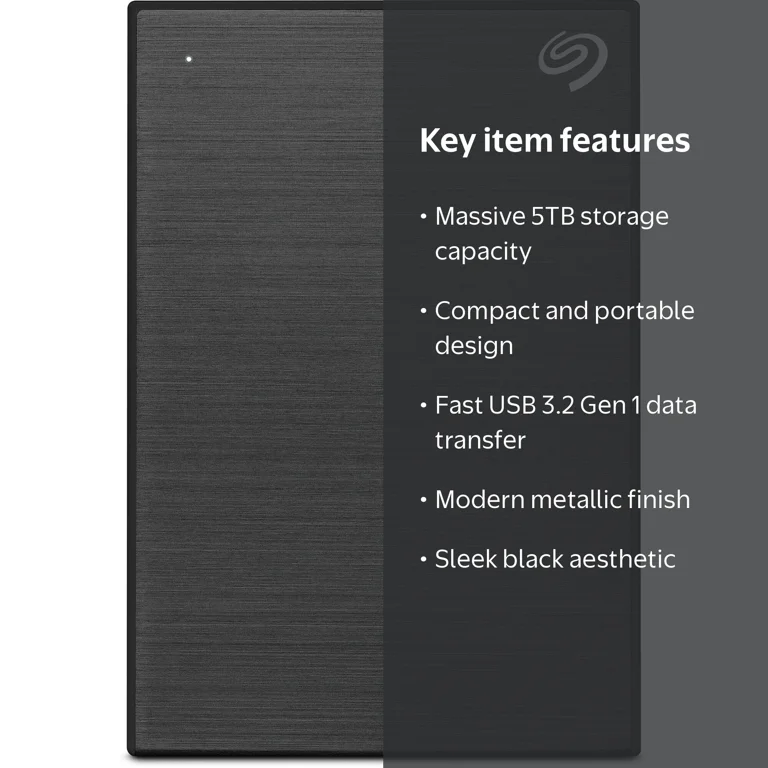 Seagate Portable 5TB External Hard Drive with Backup Storage, USB