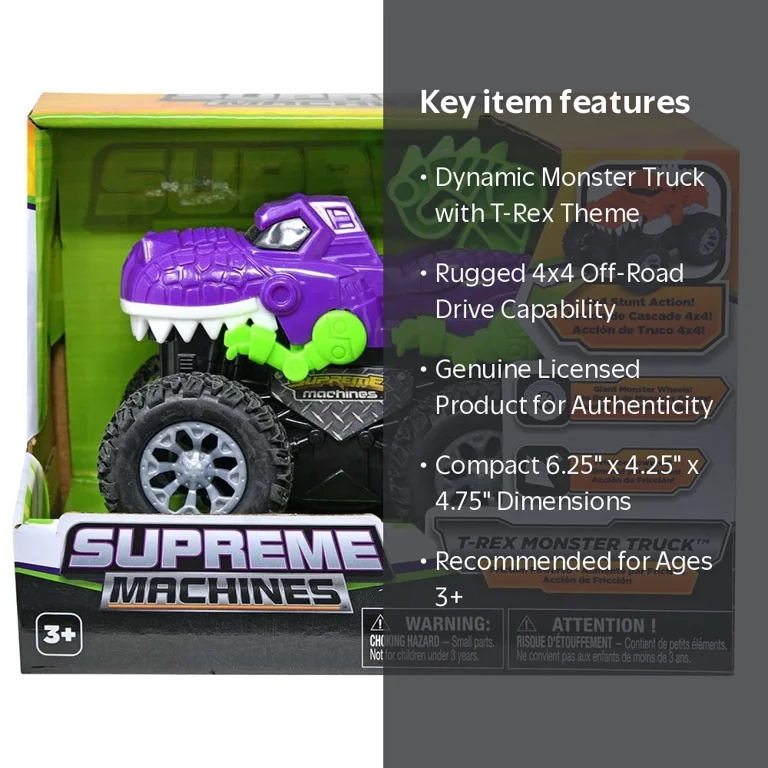 Supreme Machines 4x4 F/P T-Rex Monster Truck - Walmart.com