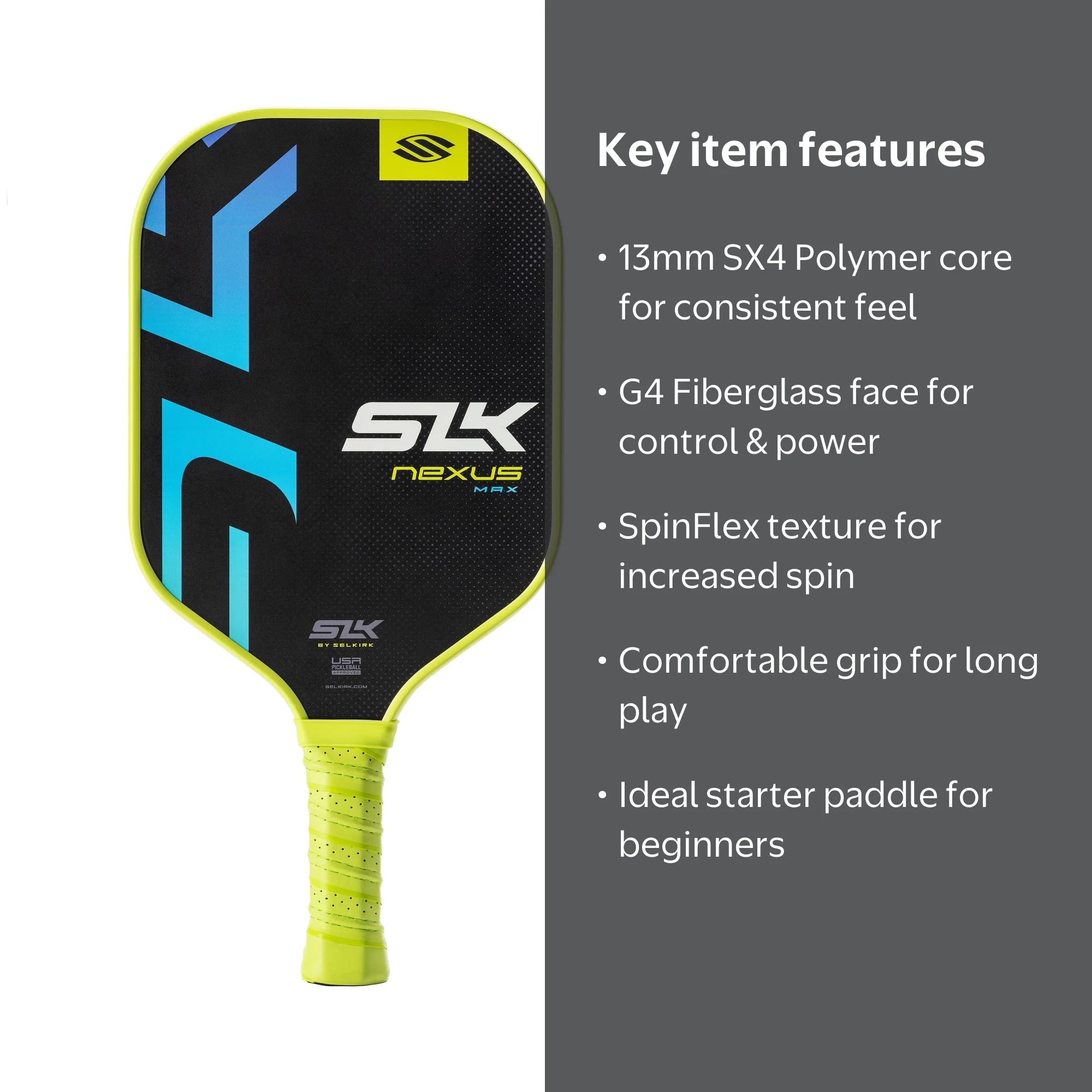 Selkirk SLK Nexus Max Fiberglass Pickleball Paddle, Polymer