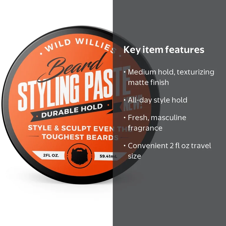 Wild Willies, Beard Styling Paste, 2 oz, Medium Hold Texturizing