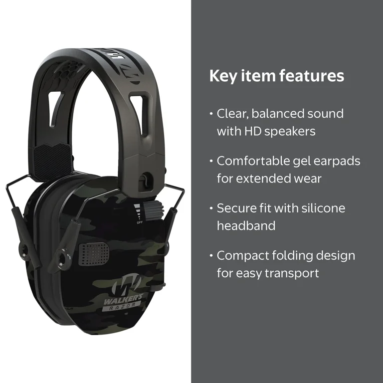 Walkers Razor Tacti-Grip with Rubber Headband, Multicam Gray Camo