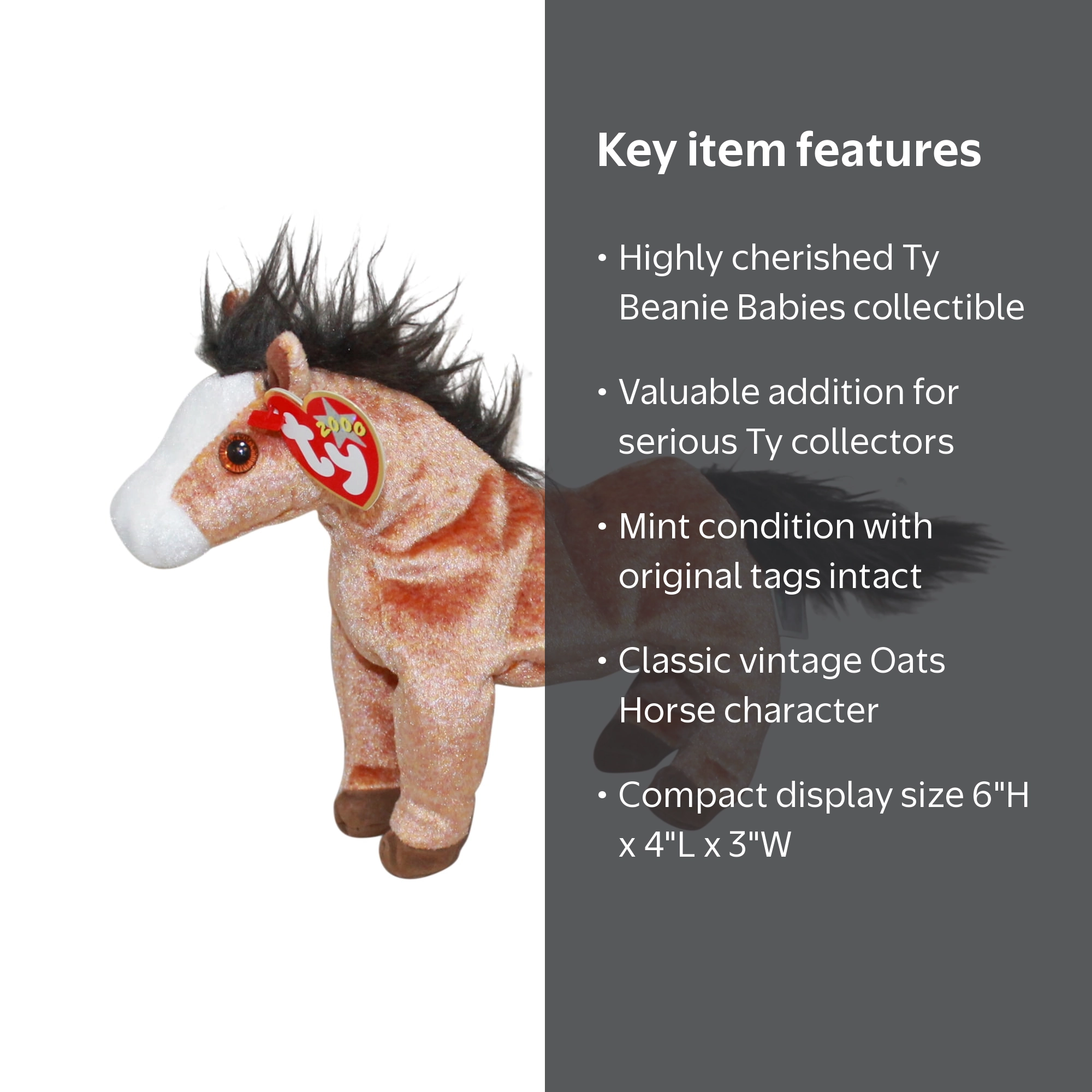 Ty Beanie Baby Plush Toy: Oats the Horse | Stuffed Animal | Mint