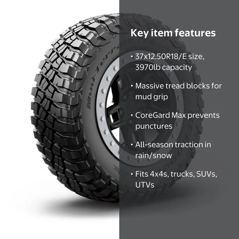 BFGoodrich Mud-Terrain T/A KM3 All-Season Tire, 37x12.50R18