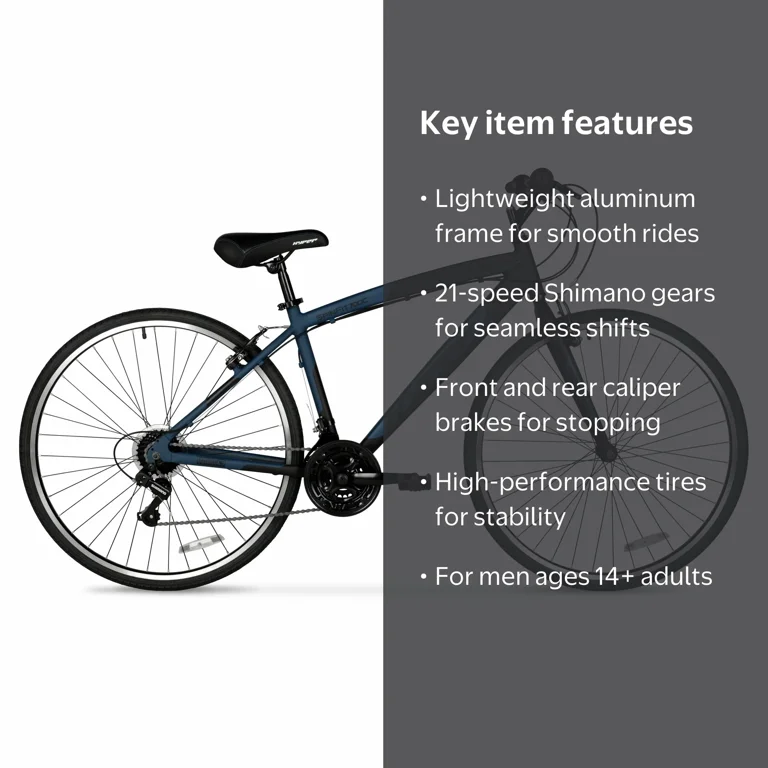 Hyper Bicycles 700c Men's Spin Fit Hybrid Bike, Adults Ages 14+