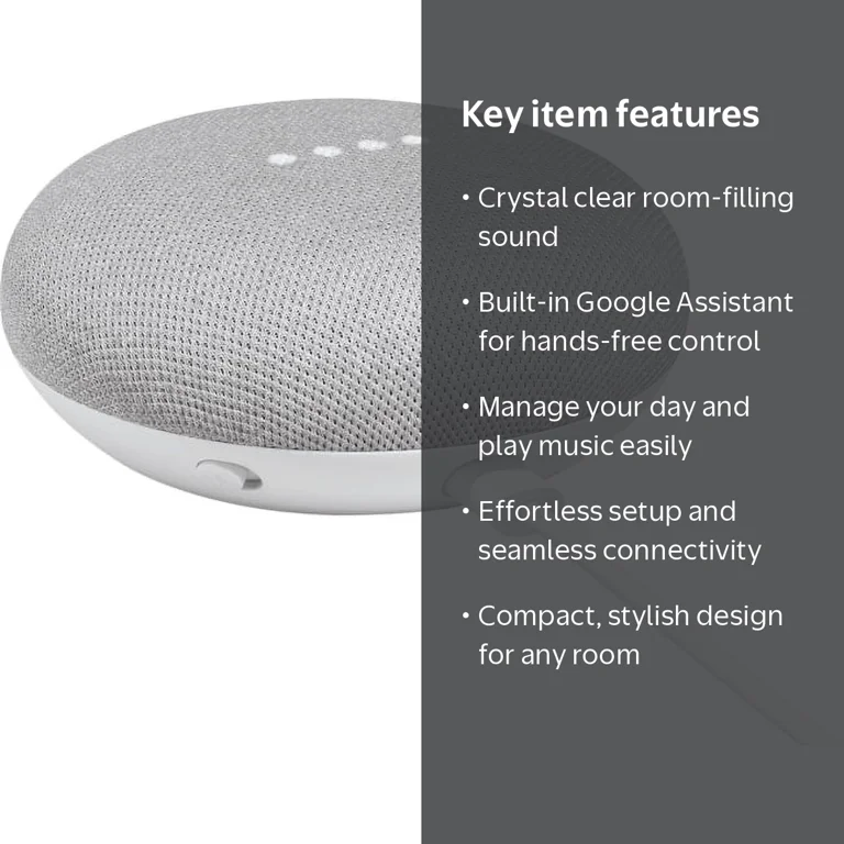 Google Home Mini - Chalk Smart Speaker with Google Assistant