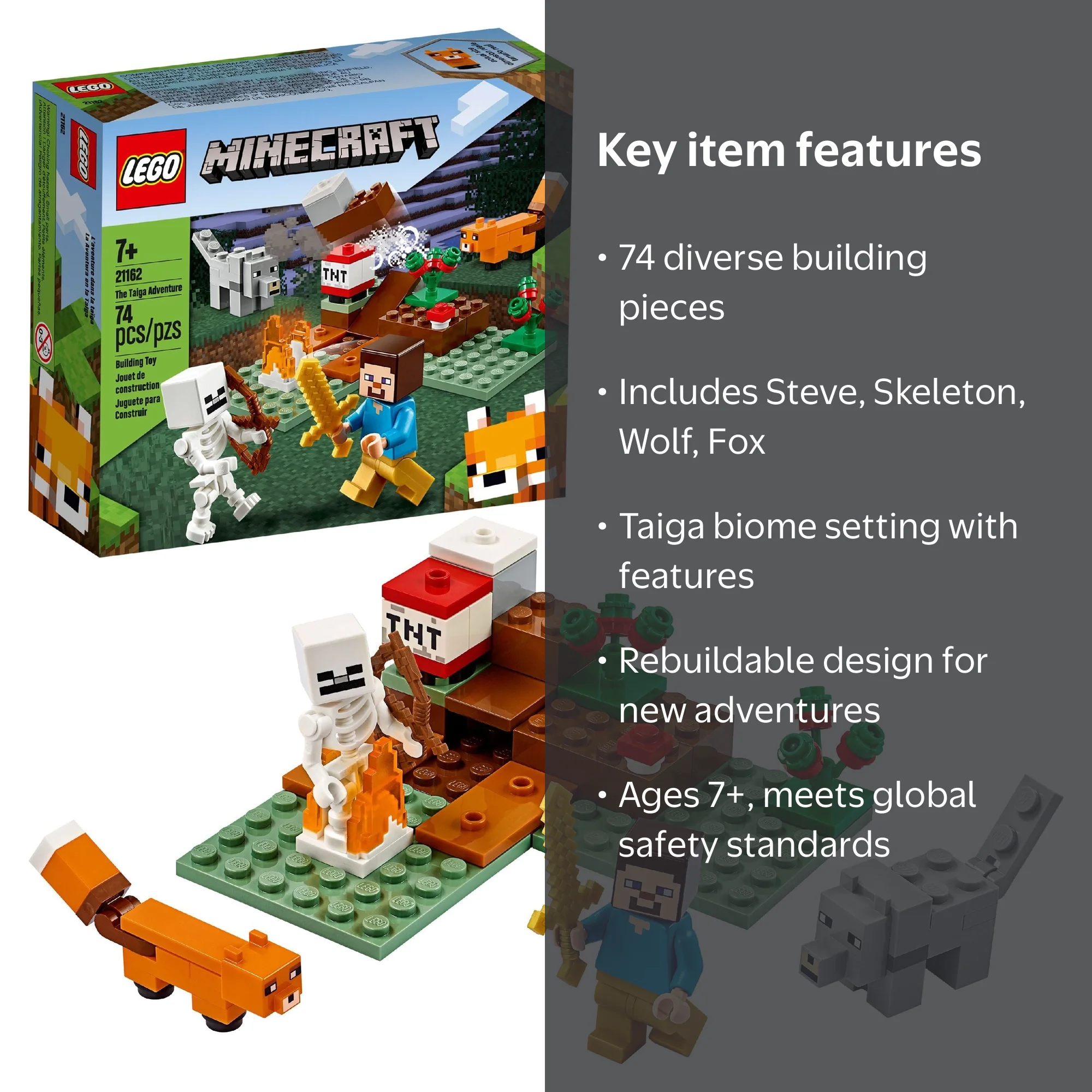 LEGO, Building Set, 21162, 74 Pieces for Minecraft Adventure