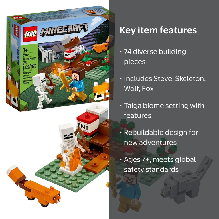 LEGO, Building Set, 21162, 74 Pieces for Minecraft Adventure