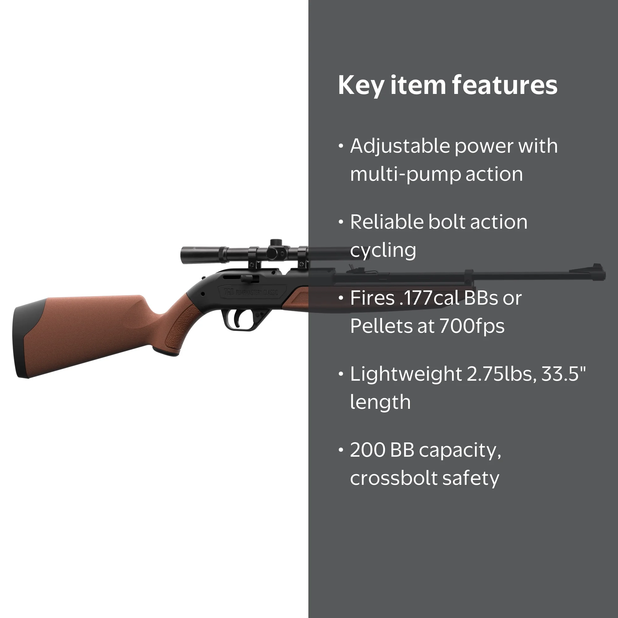 Crosman, Air Rifle, 760X, with scope .177 Cal Pumpmaster - Walmart.com