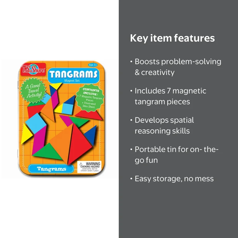 TS Shure Tangrams Magnet Set Mini Tin - Walmart.com