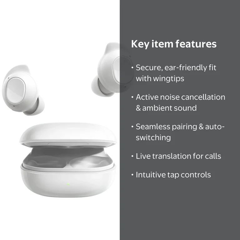 Samsung, Bluetooth Earbuds, FE, White with Charging Case - Walmart.com