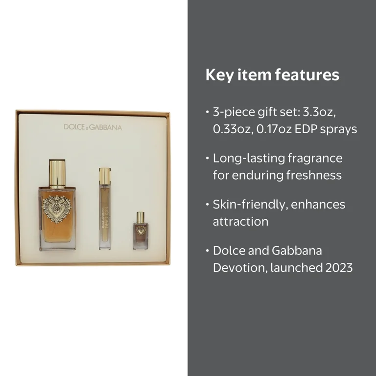 Devotion by Dolce and Gabbana for Women - 3 Pc Gift Set 3.3oz EDP