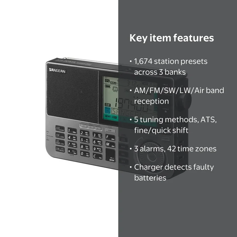 Sangean Digital AM/FM Shortwave Portable Radios, Battery Operated