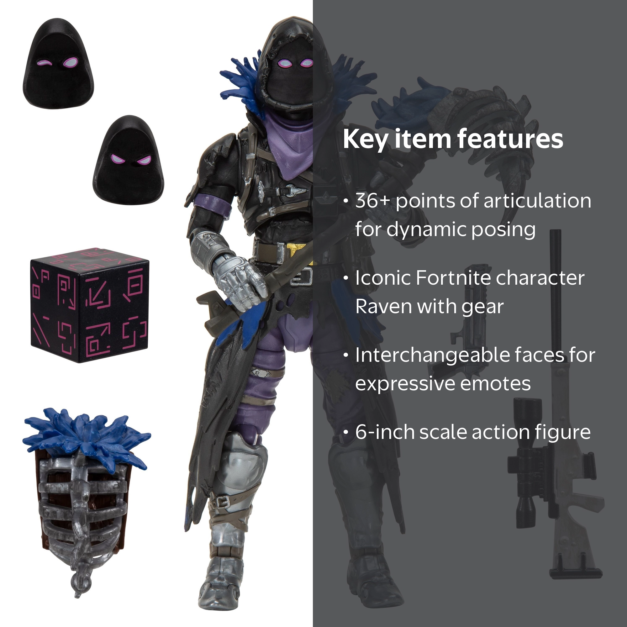 Fortnite Legendary Series Raven Action Figure Pack, 6in