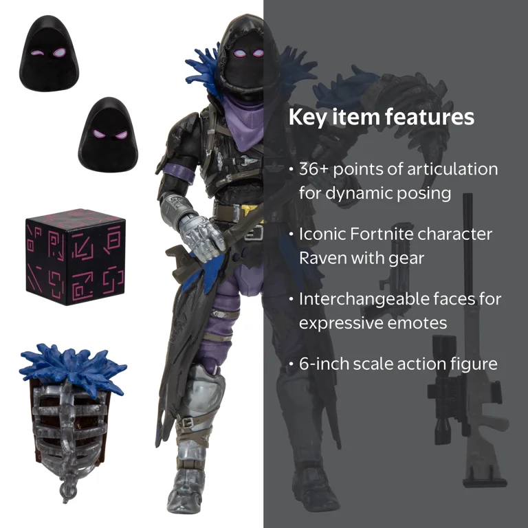 Fortnite Legendary Series Raven Action Figure Pack, 6in