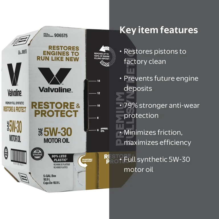 Valvoline Restore & Protect Full Synthetic Motor Oil 5W-30 5 GA