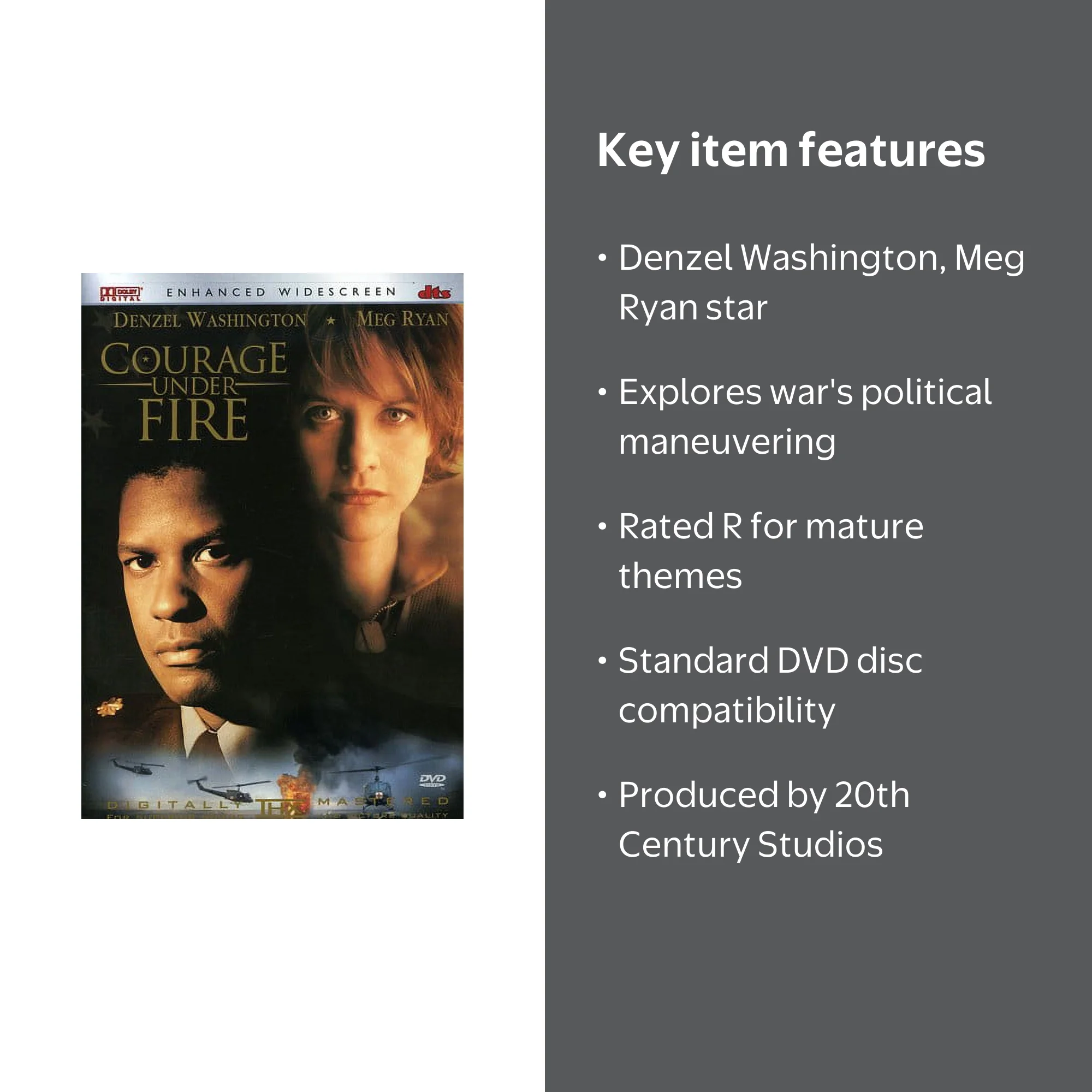 20th Century Studios: Courage Under Fire (DVD) - Starring Denzel