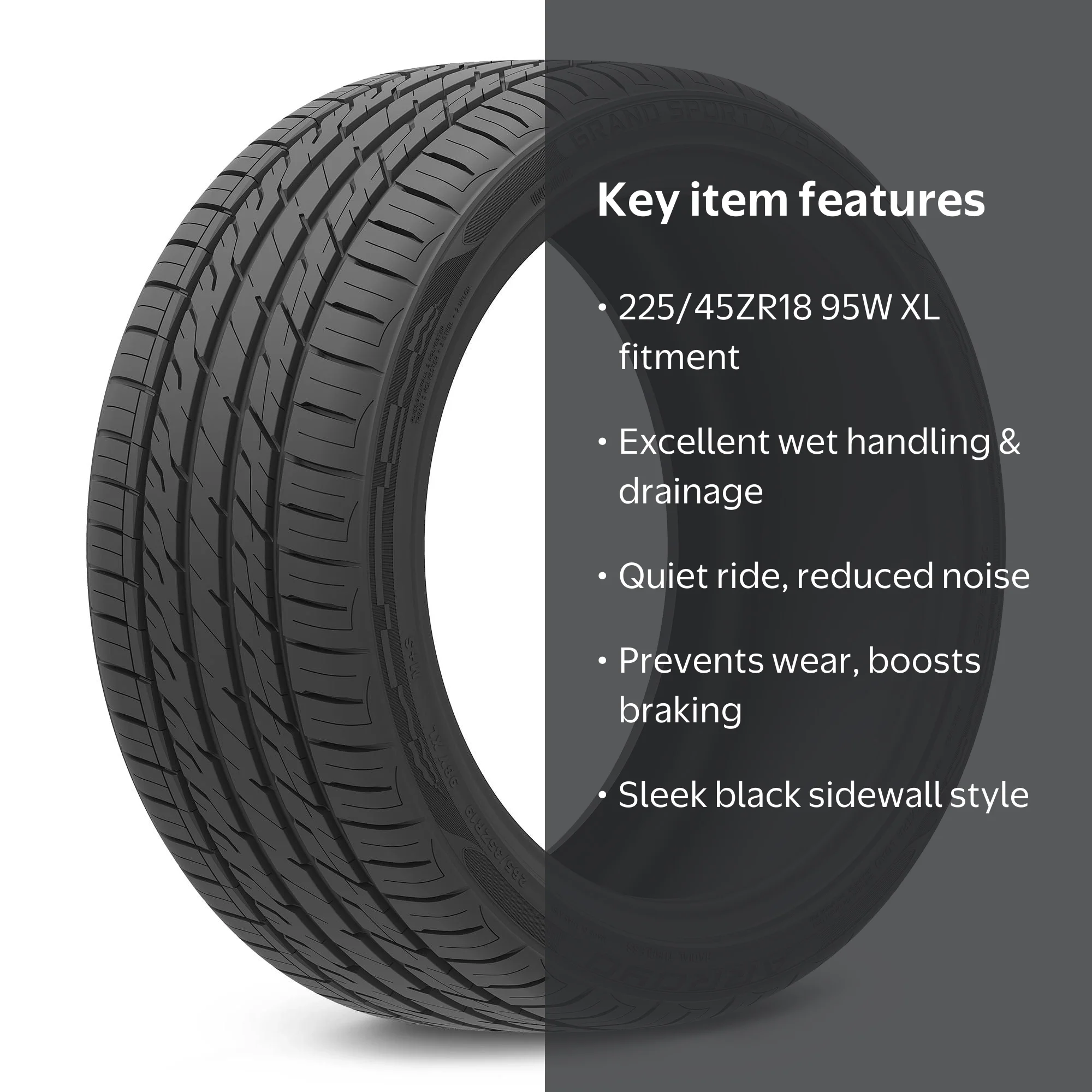 Arroyo, Passenger Tire, All Season, 225/45ZR18, XL, 95W, Black