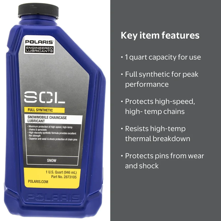 Polaris SCL Full Synthetic Snowmobile Chaincase Lubricant Oil 1qt