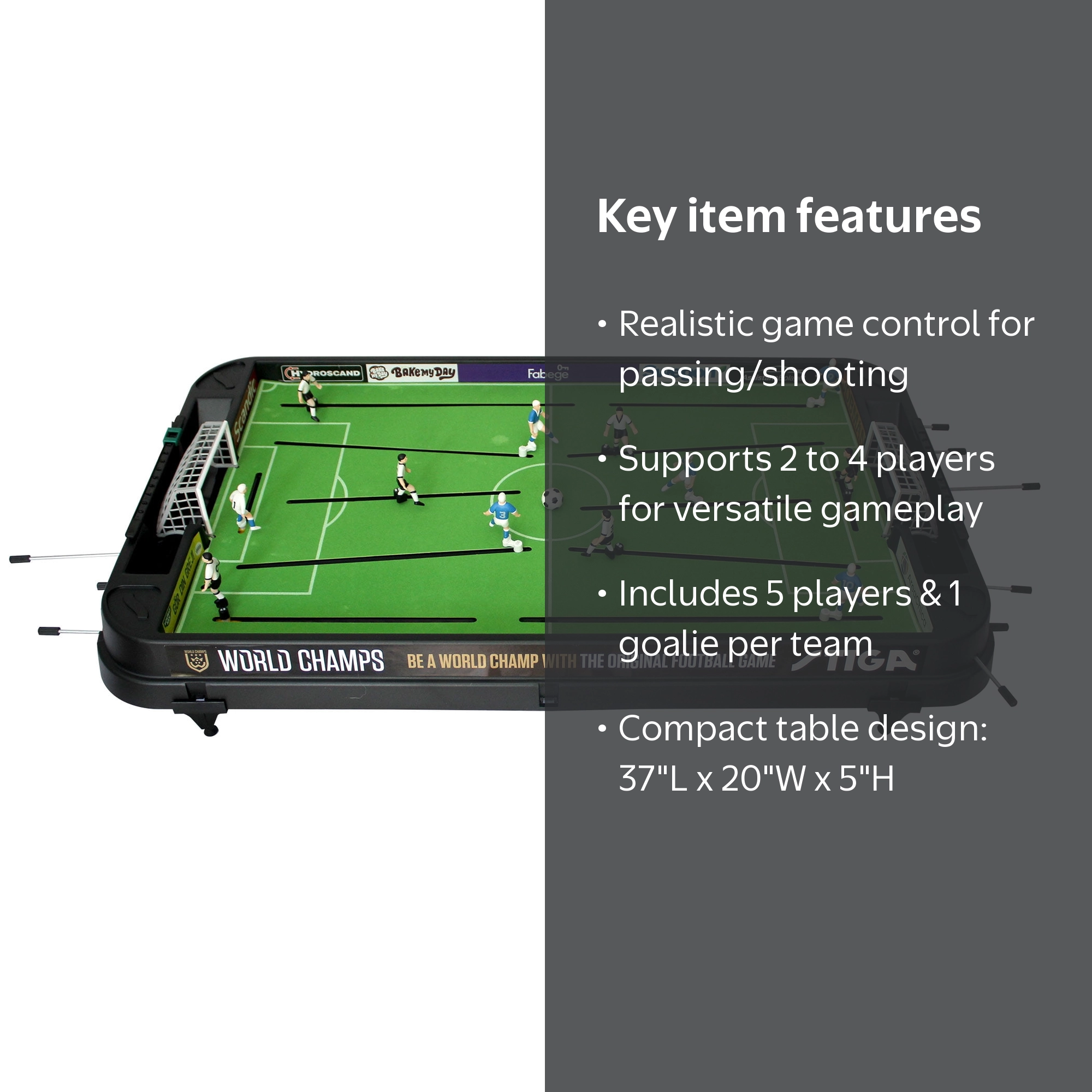 STIGA, Table Soccer, All New 2023 Edition, Green, Includes 2 Balls