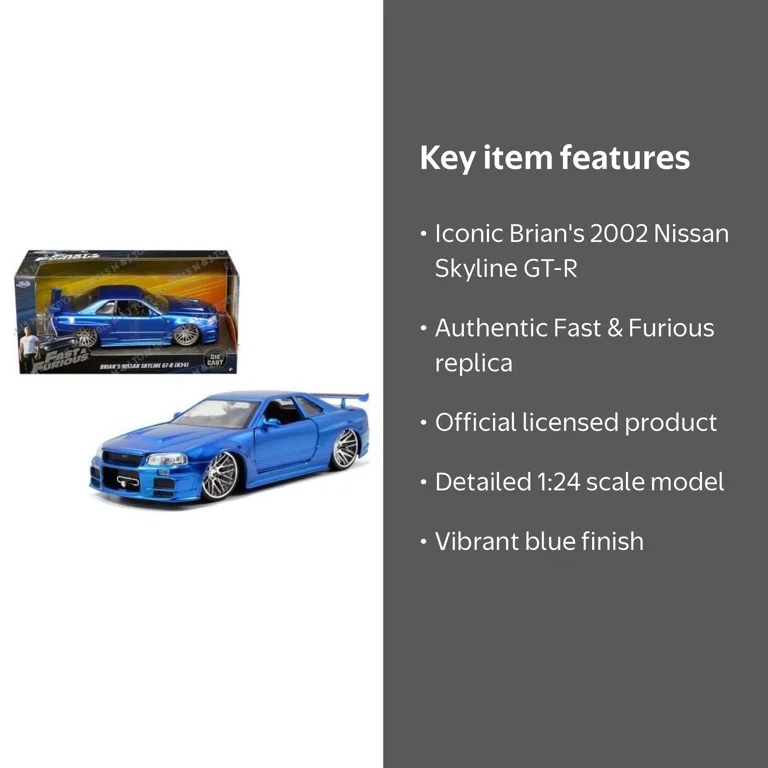 JADA 1:24 FAST & FURIOUS - BRIAN'S 2002 NISSAN SKYLINE GT-R (R34