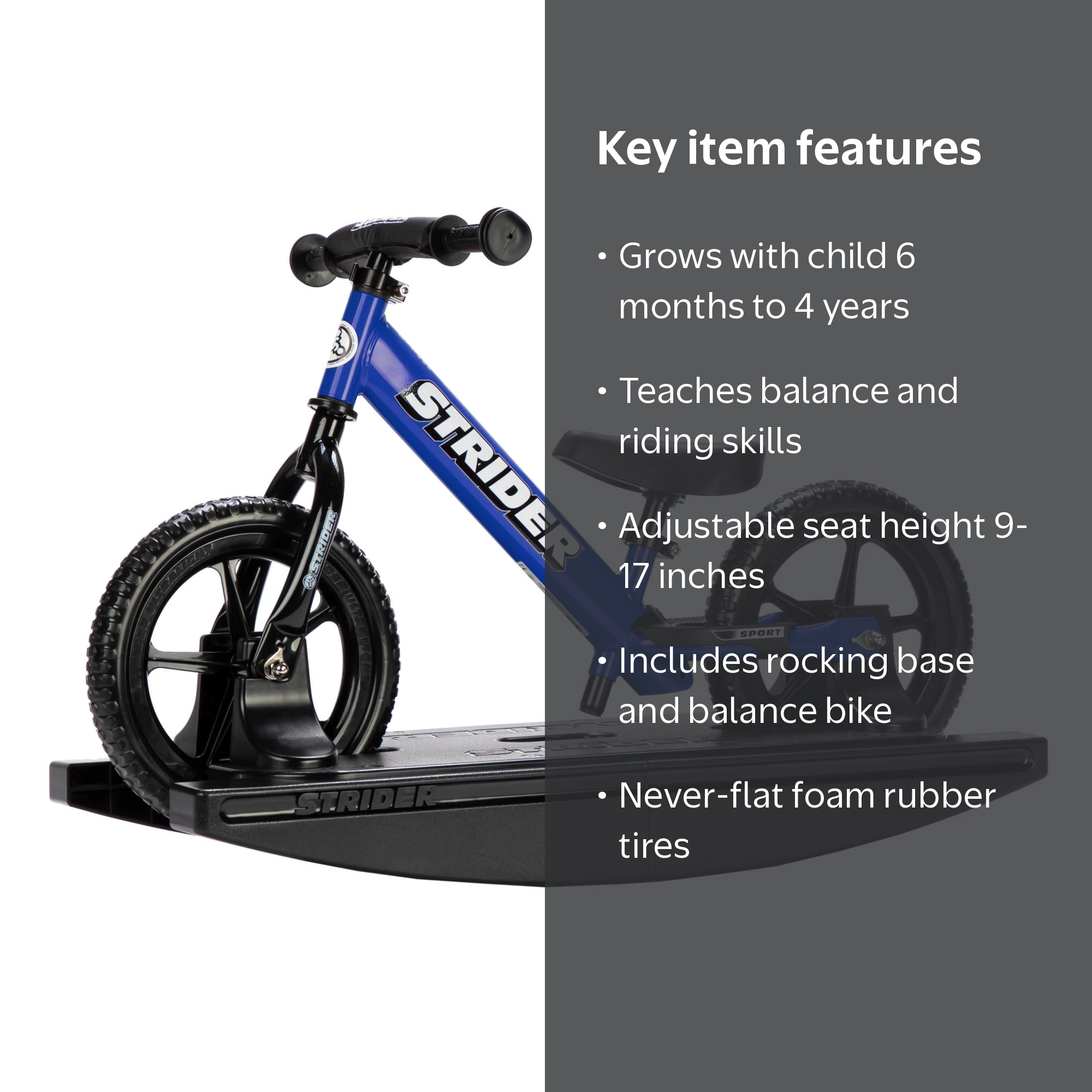 Strider Sport 2-in-1 Rocking Bike with Detachable Base - Walmart.com
