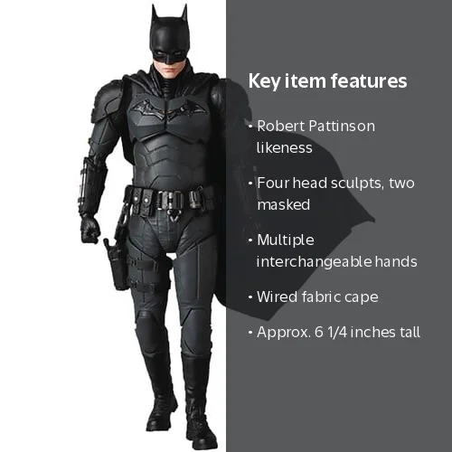 Medicom - Batman - 2022 The Batman Mafex Action Figure - Walmart.com
