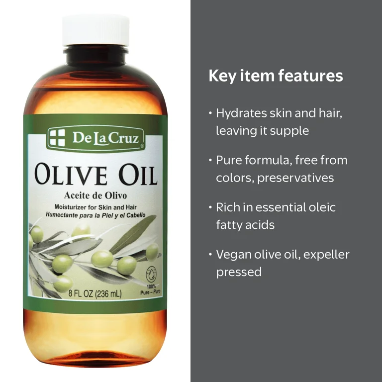 De La Cruz Olive Oil Vegan Skincare for Hair and Skin Hydration, 8