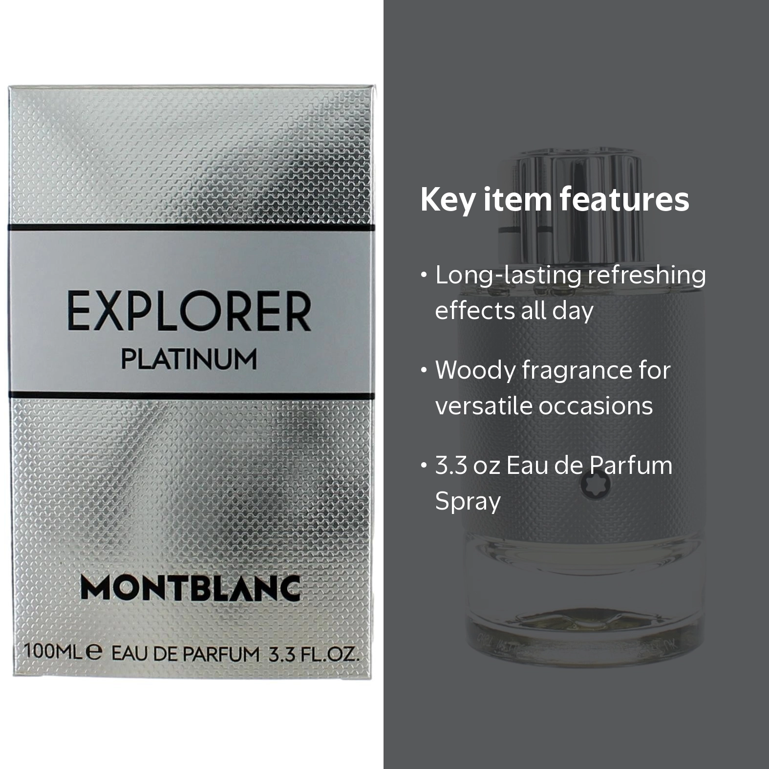 Montblanc Explorer Platinum, 3.3 oz EDP Spray, Violet Leaves, Sage