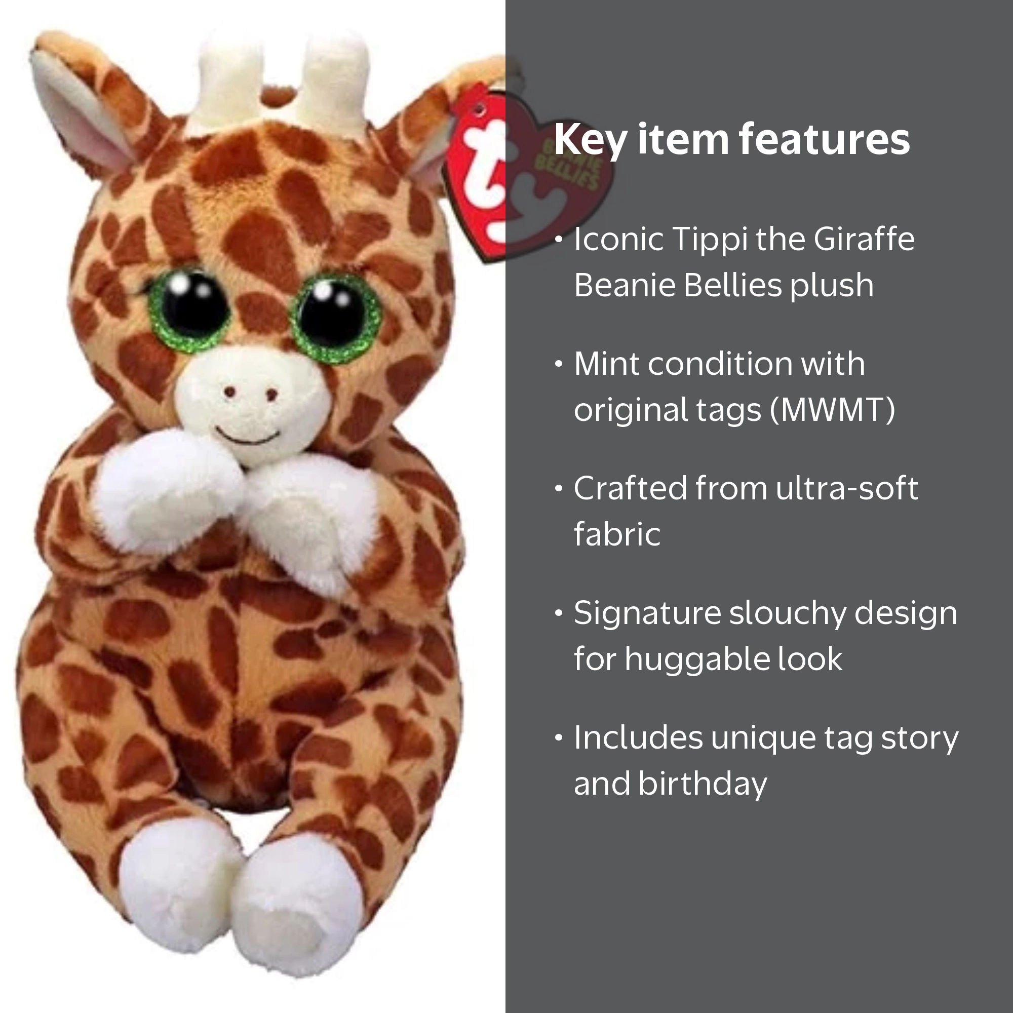 Ty Beanie Baby Bellies Tippi the Giraffe Plush - Walmart.com
