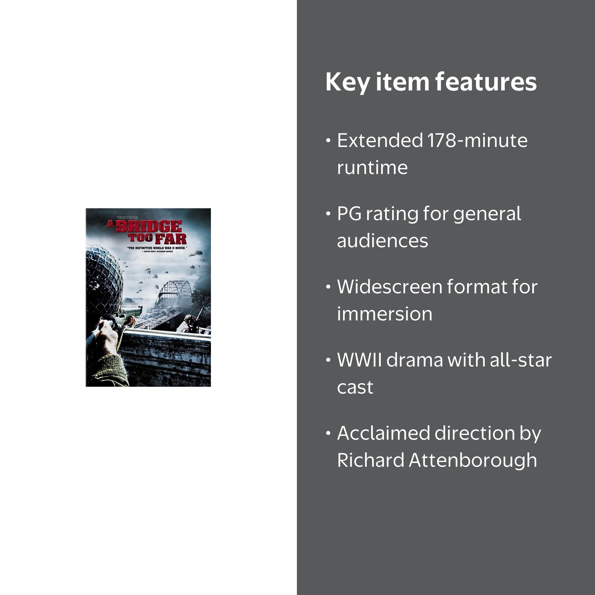 MGM (Video & DVD) - A Bridge Too Far, Drama DVD, Starring Michael