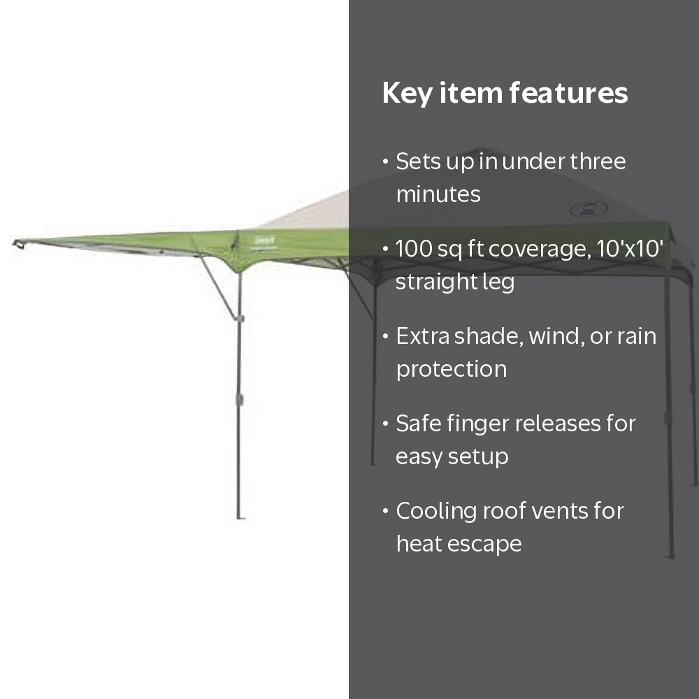 Coleman 10' x 10' Instant Straight Leg Canopy Gazebo with Added