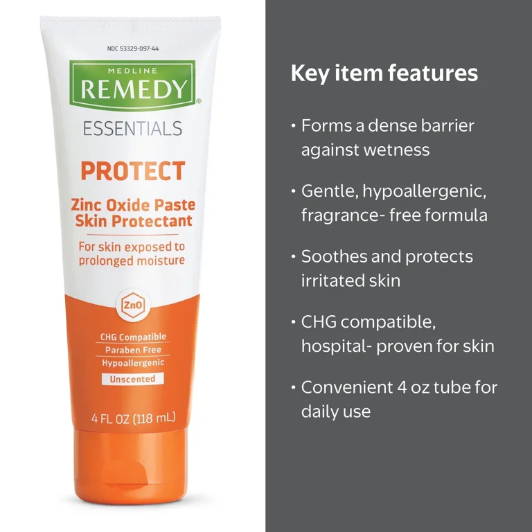 Medline Remedy Essentials Zinc Oxide Skin Protectant Paste (4 oz