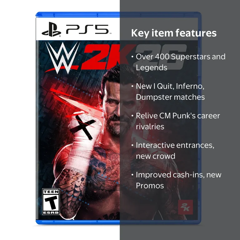 WWE 2K26 for Playstation 5, 400+ Superstars, Multi-Player, Arena