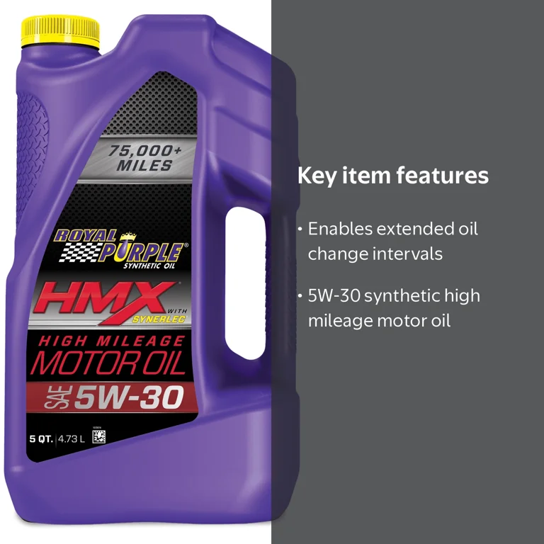 Royal Purple, High Mileage Motor Oil, 5W-30, 5 Quarts - Walmart.com