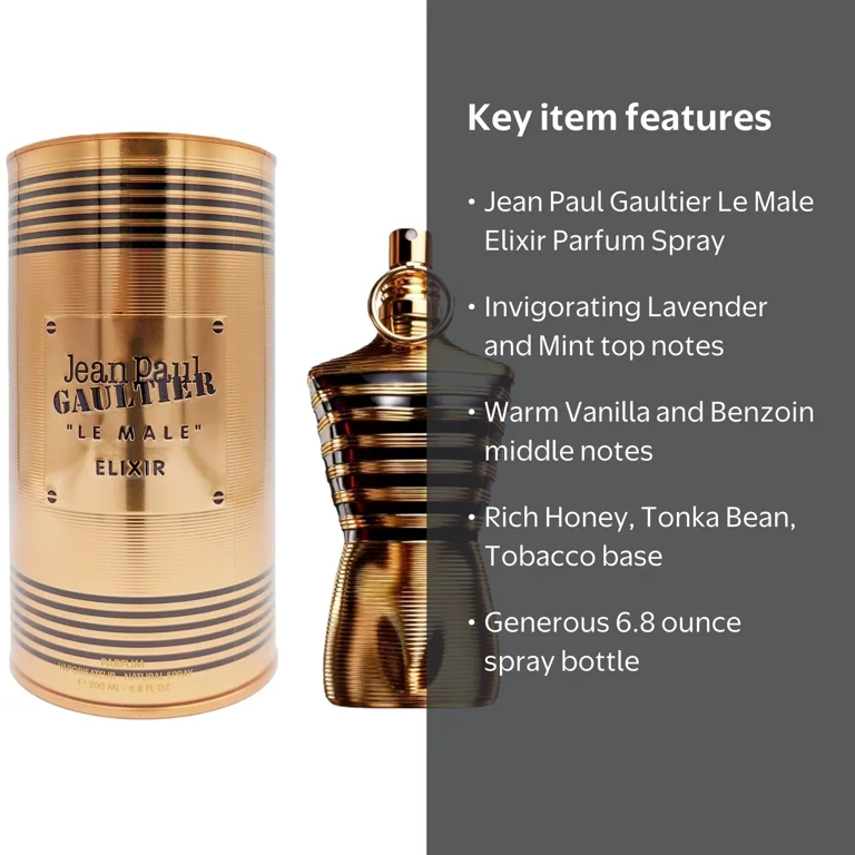 Jean Paul Gaultier, Le Male Elixir Parfum Spray, 6.8 oz, Lavender