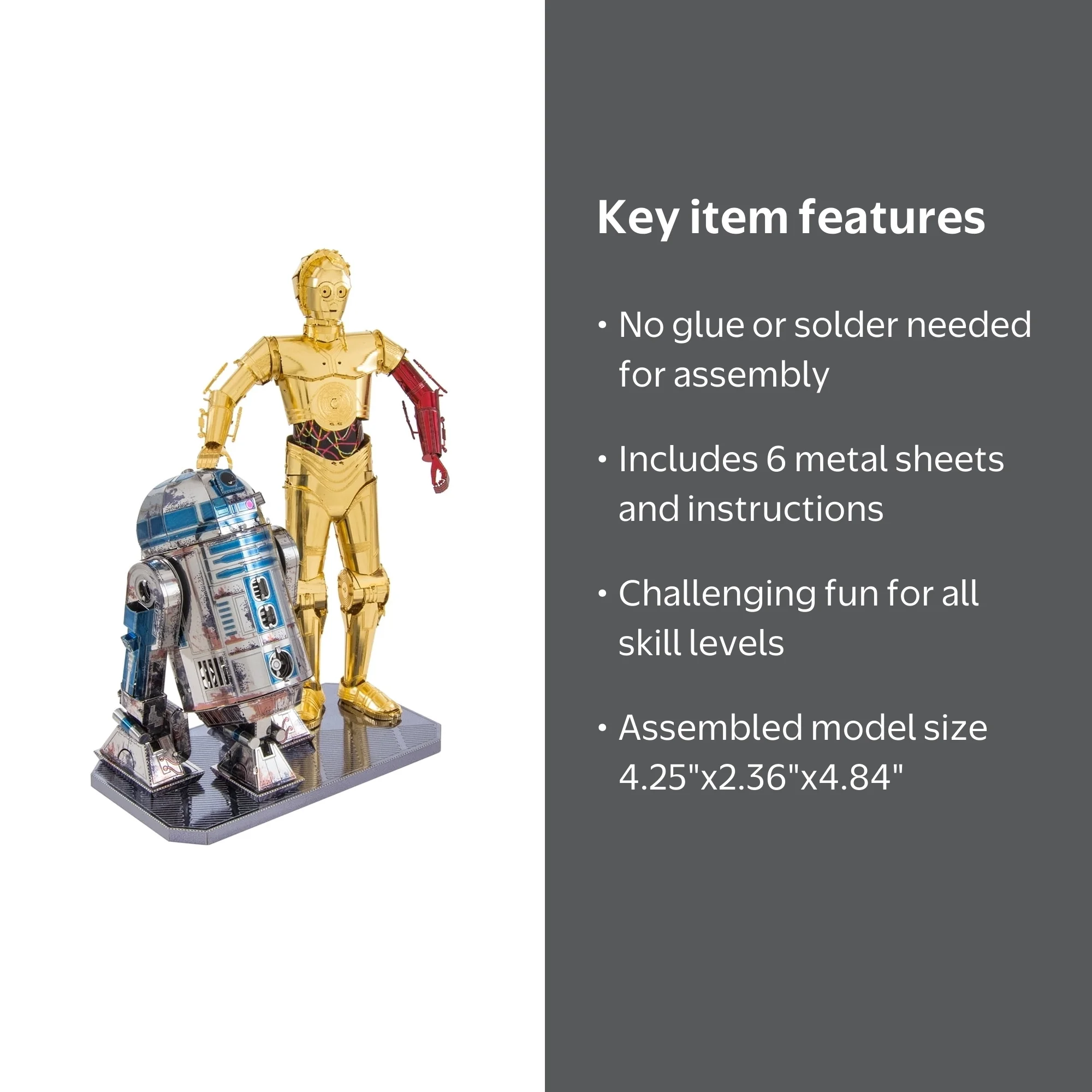 Fascinations Metal Earth 3D Model Kit Star Wars R2-D2 & C-3PO Box