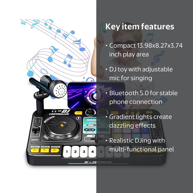 Sunforu DJ Toy Set for Kids, Toddler Musical DJ Party Mixer Toys