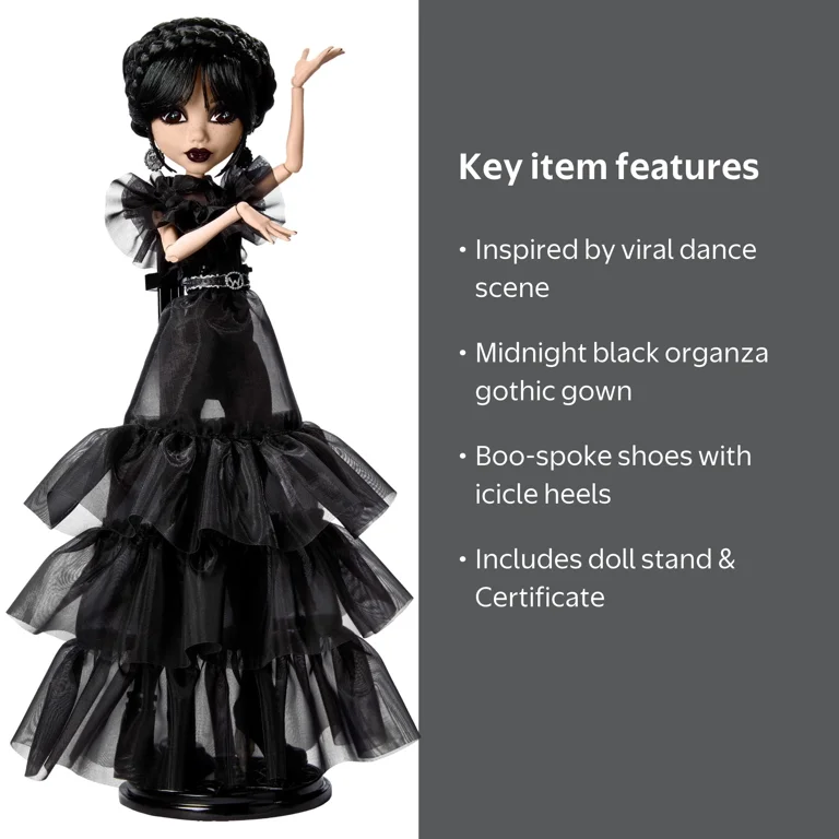 Monster High, Collectible Doll, Rave'N Wednesday, Black Gown