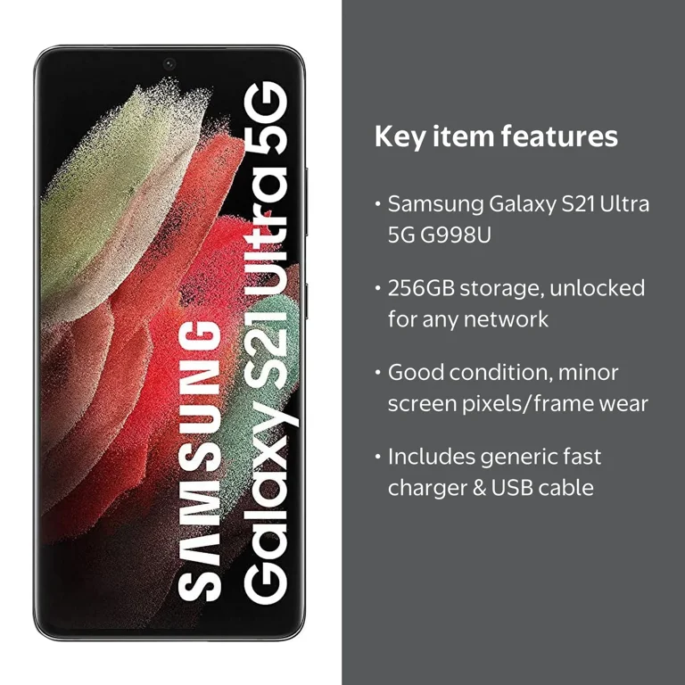 Samsung Galaxy S21 Ultra 5G G998U 256GB Unlocked Smartphone in