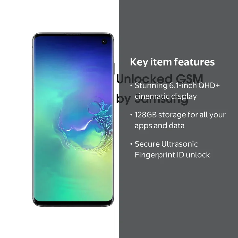 Samsung Galaxy S10 128GB Smartphone (No Plan-Unlocked Device