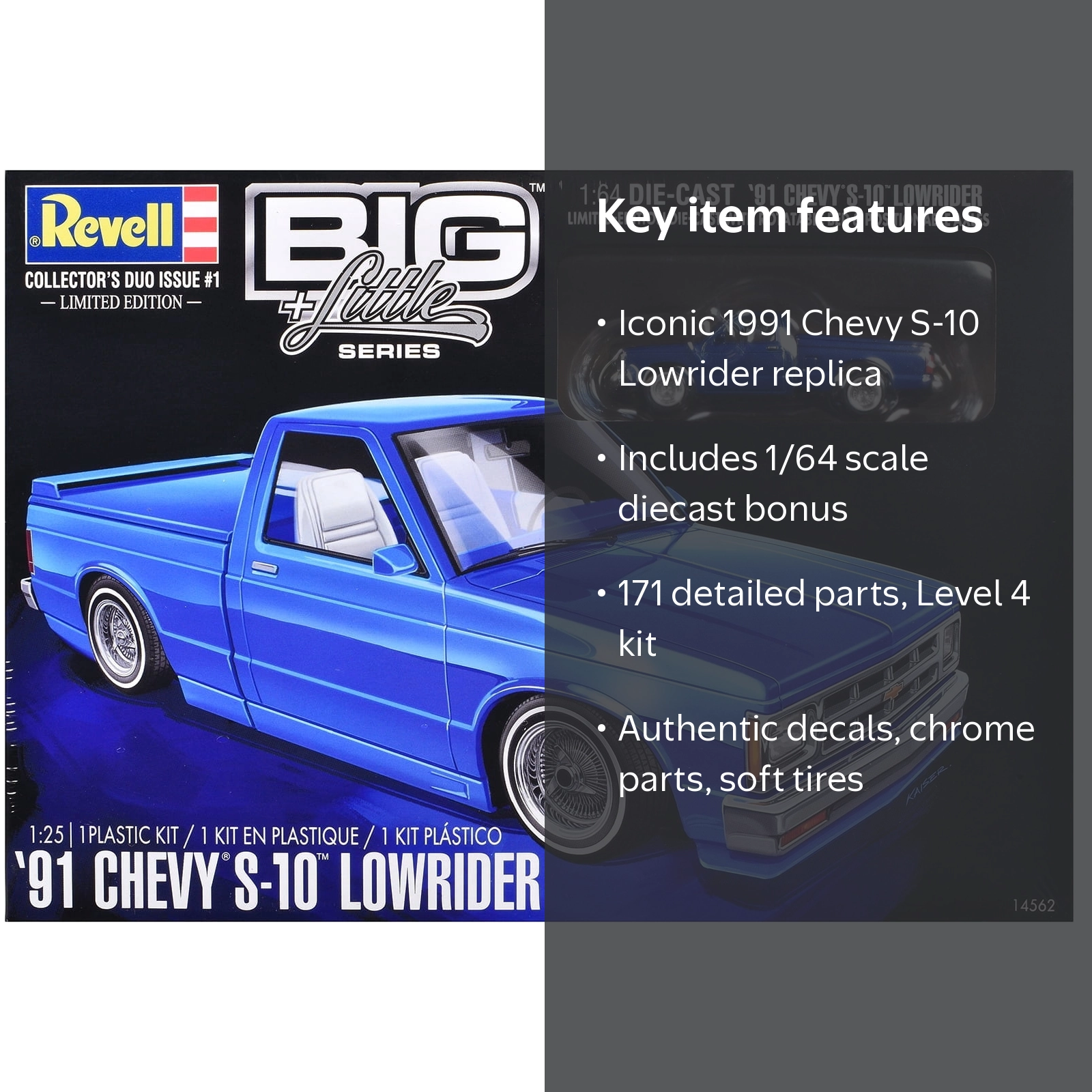 Revell 1991 Chevrolet S-10 Lowrider Pickup Model Kit + 1/64