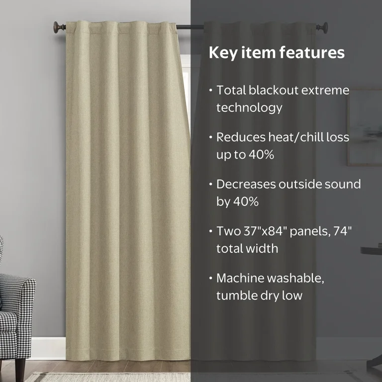 Sun Zero Vance 2-Piece Magnetic Closure 100% Blackout Back Tab