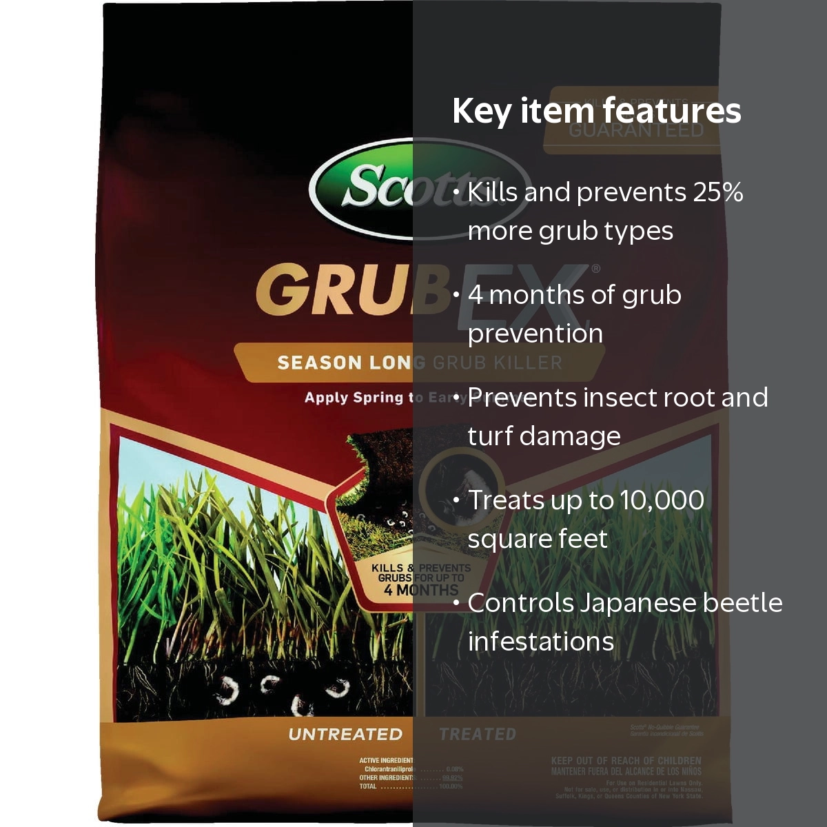 Scotts GrubEx Grub Killer, Season Long Lawn Treatment, Granular