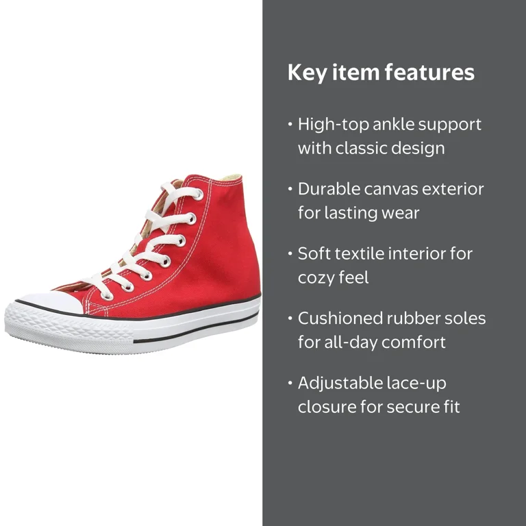 Converse Unisex Adult Chuck Taylor All Star High Top, Red, 11 Womens/9 Mens Converse Adult Street Mid Sneakers - Red M 11/ W 13 : Target main image 4